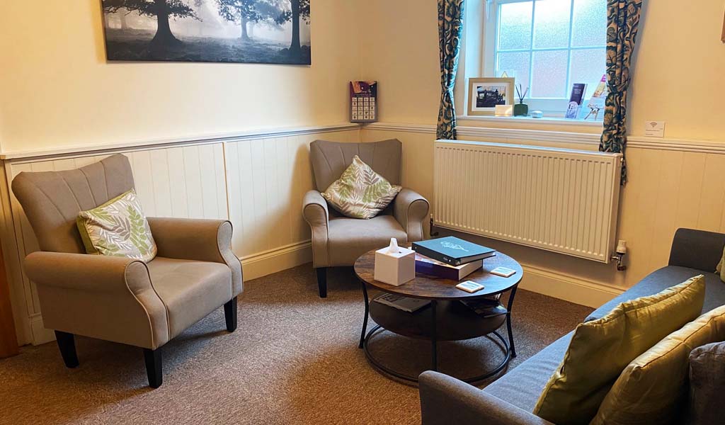 The inside of Murray's Funeral Directors Findern branch.